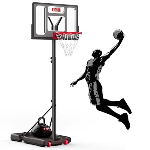 Adjustable Portable Basketball Hoop 5.6-10FT - Matte Grey