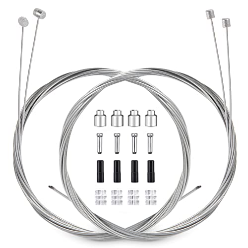Universal Bicycle Brake and Gear Shifter Cable Set - 4 Piece Stainless Steel
