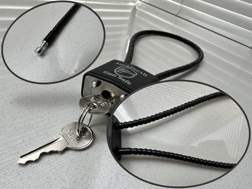 Keyed Alike Cable Gun Locks with Keys - 15" Safety Lock, 5 Pack - Black