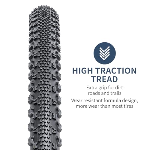 YunSCM 700C Gravel Bike Tires 700x38C Black02 Durable Off-Road Tire