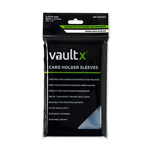 Card Holder Sleeves for Toploaders & Semi Rigids - 100 Pack