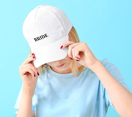 Bride and Groom Baseball Caps - White & Black - Wedding Gift