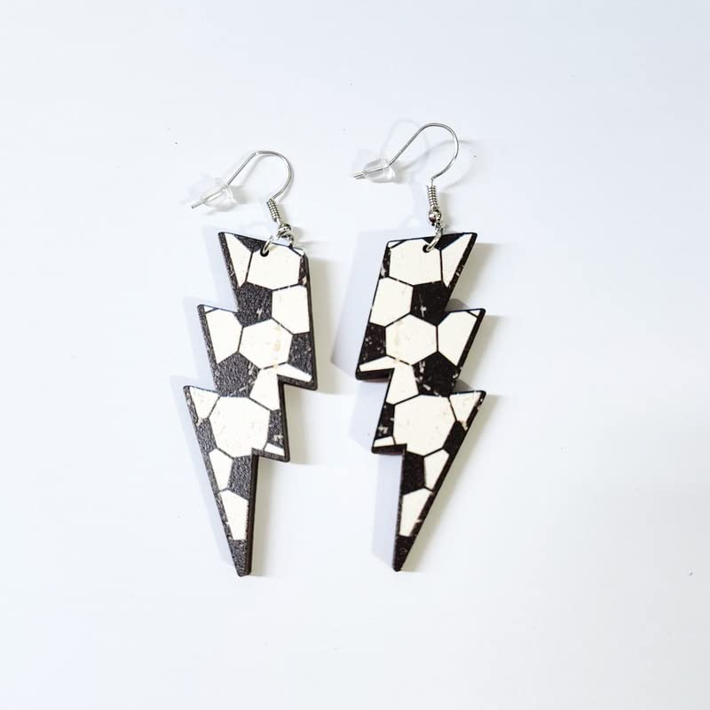 Soccer Game Ball Earrings - Acrylic Dangle Jewelry for Women