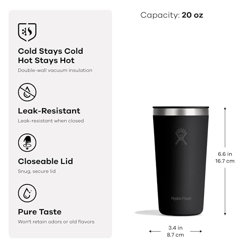 Hydro Flask 20 Oz All Around Tumbler with Press-In Lid - Harbor Blue Insulated Travel Mug