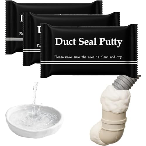 3 Pack Plumbers Putty & Duct Seal ? Heavy Duty Waterproof Sealant Putty for Sink Drain, Tub & Pipe Connections, HVAC Ducts, Wall Hole Filler & Quick Repair Solution