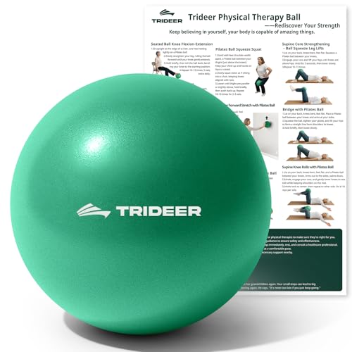 9 Inch Mini Pilates Ball for Physical Therapy - Green with Inflation Straw
