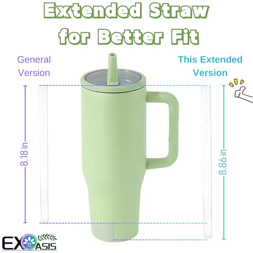 Leak Proof Flip Straw Lid for Stanley 40 oz Quencher - Purple, No Spill BPA-Free Travel Tumbler Accessory
