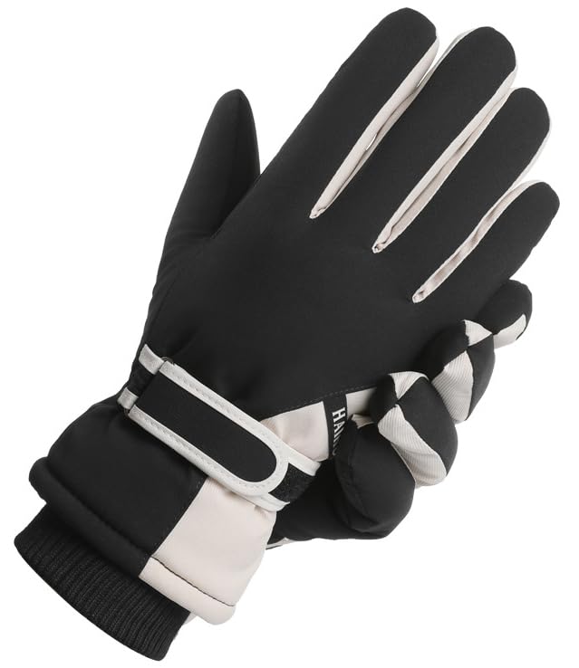 Windproof Thermal Winter Ski Gloves - Touchscreen Compatible - Black, One Size