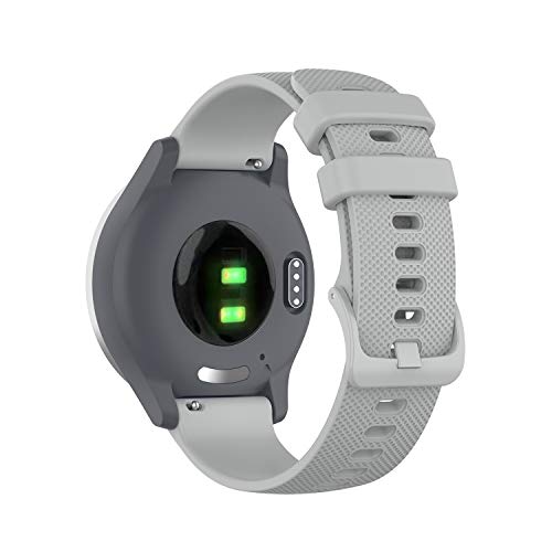 FitTurn 20mm Colorful Silicone Sport Watch Band Replacement for Smartwatch with Quick Release Pins - Black, White, Gray