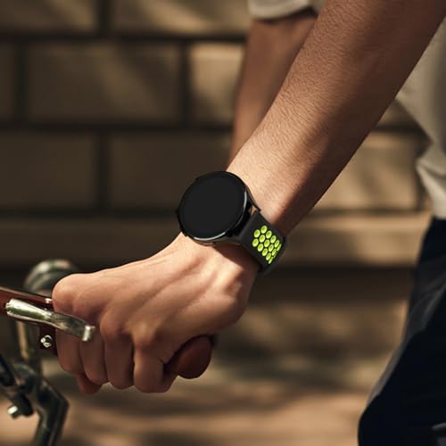 20mm Soft Silicone Replacement Sport Band for Amazfit - Black/Green