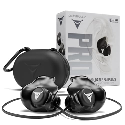Custom Molded Earplugs with Carry Case & Lanyard - Black