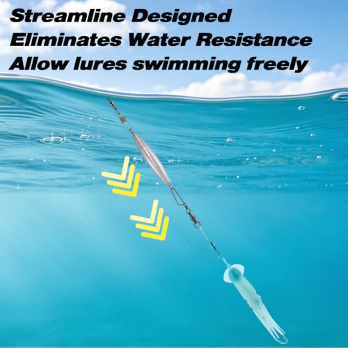 1oz Inline Trolling Lead Sinkers - 5 Pack for Saltwater Fishing