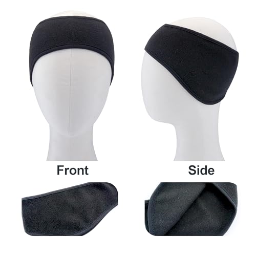 Soft Fleece Ear Warmer Headband for Men and Women - 2 Pack