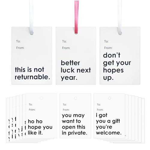 Funny Gift Tags - 18pcs White Sarcastic Gift Labels