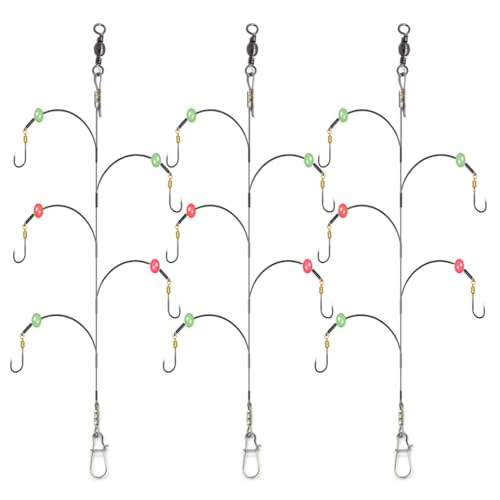 Fishing Rig with 5 Hooks - 7 Strands Nylon Coated Leader