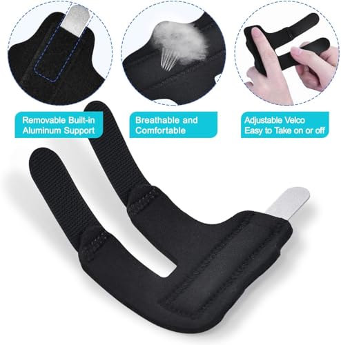 Finger Splints for Index, Middle & Ring Fingers - 2 Pack