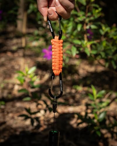 Paracord Braided Keychain Lanyard Strap with 2 Carabiner Clips - 2Pcs Orange