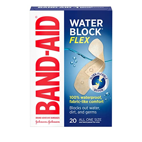 Waterproof Adhesive Bandages - 100% Waterproof, 20 Count (Pack of 2)