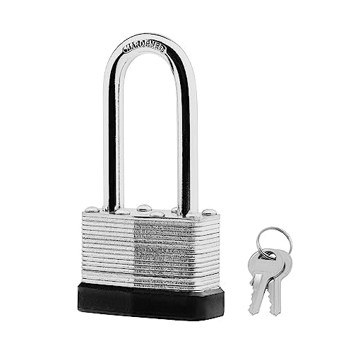8-Pack Keyed Alike Laminated Steel Padlocks Keys, 1-3/4" Wide, Heavy Duty Long Pad Lock Set with Same Keys
