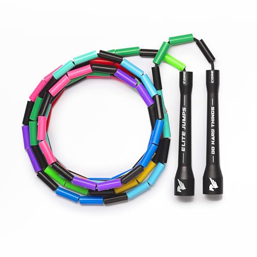 1-Inch Beaded Jump Rope - Adjustable Rainbow Fitness Tool