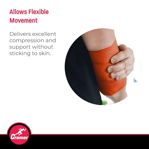 Cohesive Athletic Bandage Wrap - Orange Self-Stick Tape, 2" x 5 yd