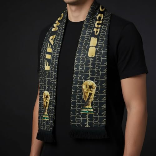 FIFA World Cup 2026 Trophy Scarf - Polyester Black & Gold