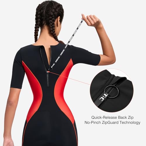 Women's Triathlon Suit - Short Sleeve Padded Quick-Dry Trisuit