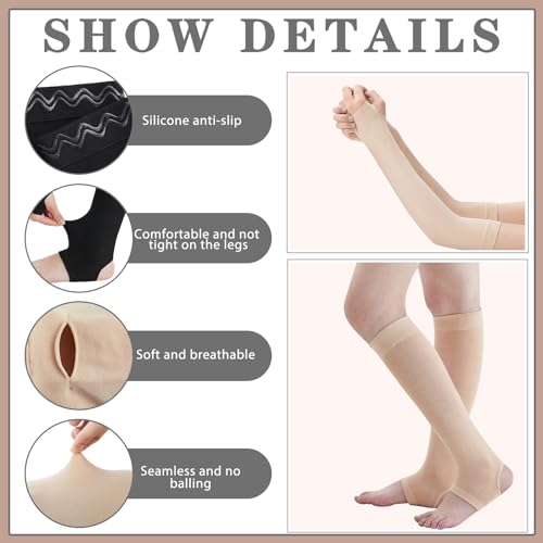 Zoooyawn Arm and Leg Protectors for Thin Skin - Beige & Black 4 Pairs