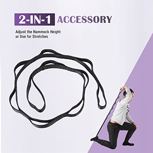 Aerial Yoga Swing Kit - Strong Yoga Hammock with Ceiling Mount - Purple