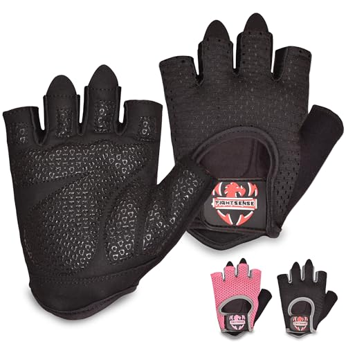 Workout Gloves for Men & Women - Large Black Weight Lifting Gloves with Non-Slip Palm