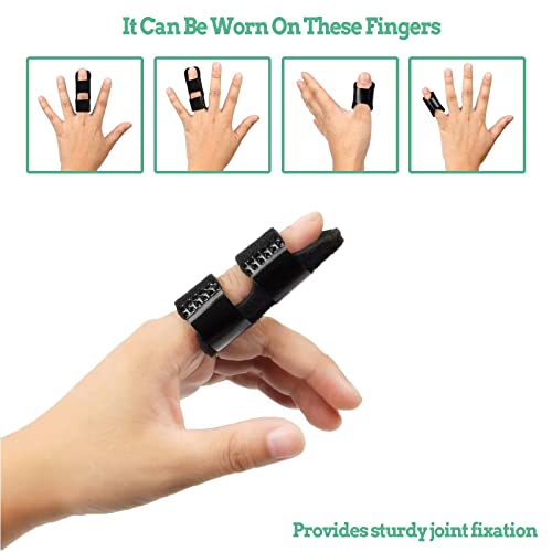 5 Pcs Finger Splint Brace for Pain Relief - Thumb & Finger Support - Black
