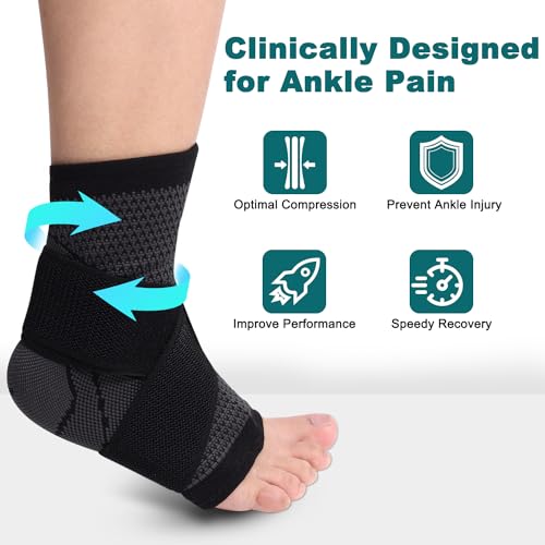 Ankle Brace with Support Strap for Plantar Fasciitis & Recovery - XXL
