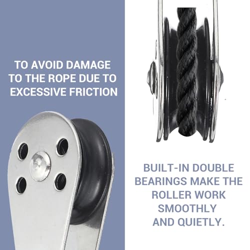 4-Pack Nylon Marine Pulleys for Boats & Kayaks - 316 Stainless Steel