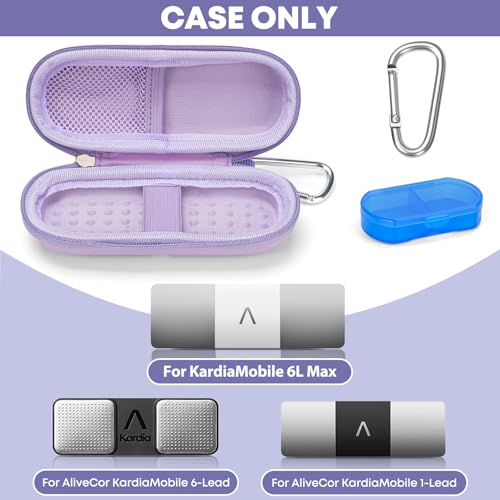 KardiaMobile EKG Monitor Hard Case - Portable Organizer, Purple