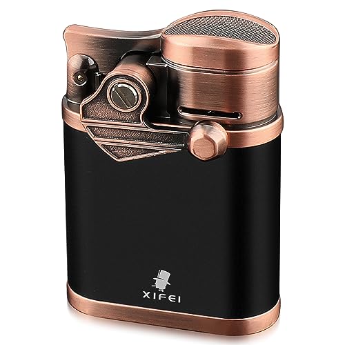XIFEI Cigar Lighter 4 Jet Flame Torch with Holder, Windproof Rocker