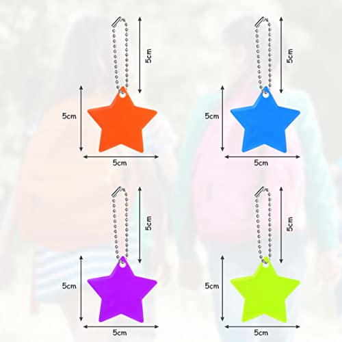 Safety Reflector Pendant - 16pcs Waterproof Star Design for Bags & Bicycles