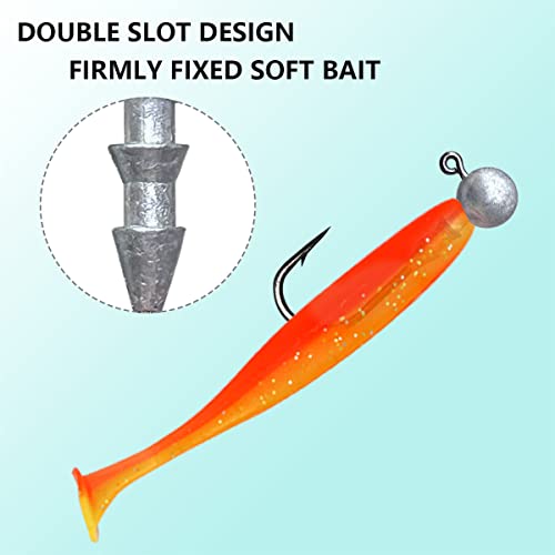 UperUper Style A Jig Head Set 50pcs - 1/8oz Saltwater & Freshwater Fishing Hooks