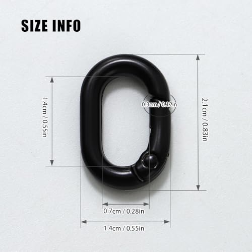 10 PCS Metal Spring Key Ring Carabiner - Dark Black