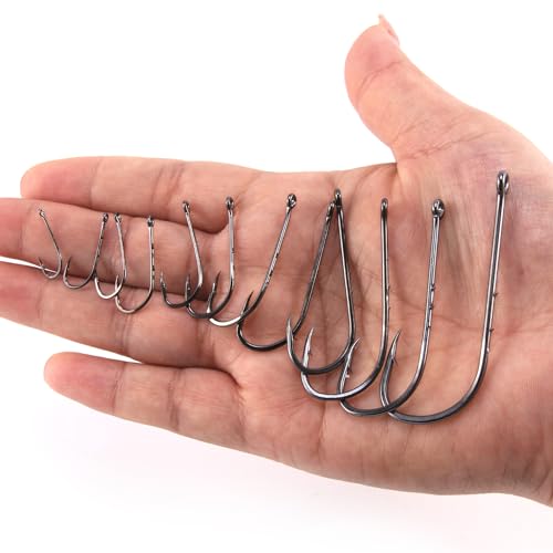 100 Pack Baitholder Fishing Hooks - Straight Shank 4# Size