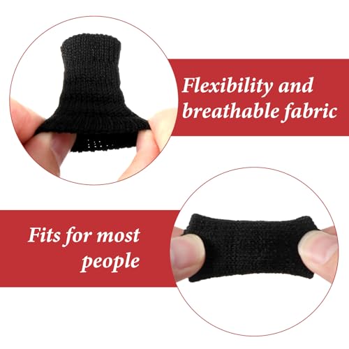 20 PCS Black Finger Sleeves - Compression Support for Sports