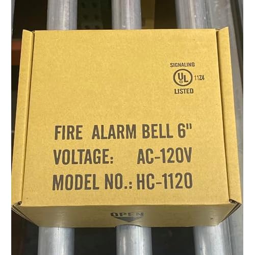 Red Fire Alarm Bell, 6 Inch 120 Volt AC