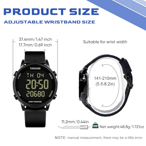 Pedometer Watch for Women - Step Counter, White, 30M Water Resistant