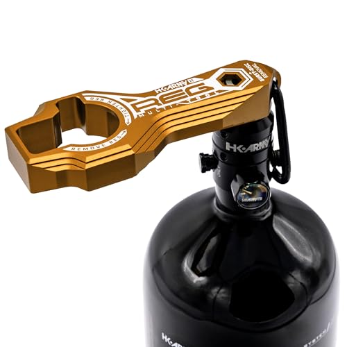 HK Army Tank Regulator Multi-Tool with O-Rings, Burst Disc & Carabiner - Gold