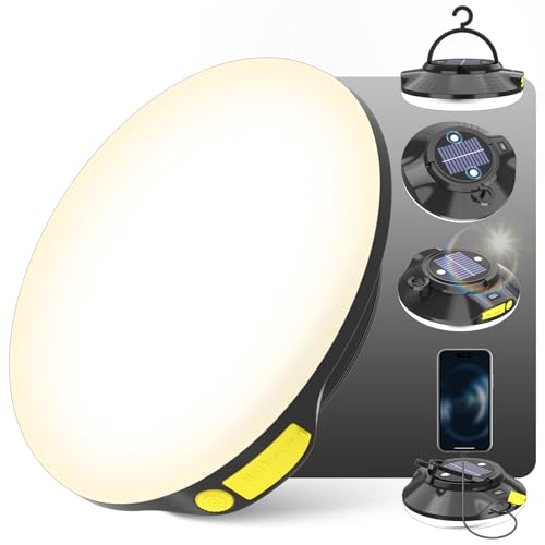 16000mAh 26000LM Solar Portable LED Camping Lantern, Rechargeable Light 150W with Magnet , Flashlight, IPX66 Waterproof Tent Lights Power Failure Emergency for Power Outages, Emergency, Tent, Outdoor