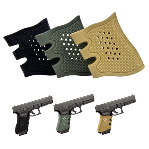 Tactical Rubber Grip Sleeve for Glock - OD, Black, Sand Colors (3 Pcs)