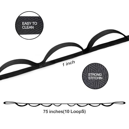 Premium Multi-Loop Stretching Strap for Yoga & Physical Therapy - Black