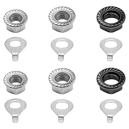 12-Piece Bicycle Wheel Axle Nut and Safety Washer Kit - M8, M9.5, M10