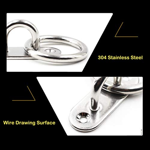 9mm Stainless Steel Eye Pad Plate with Ring - Yoga Swings & Hammocks
