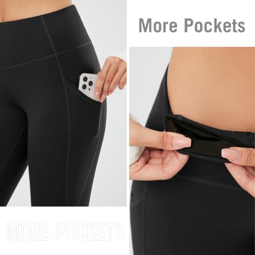 Fleece Lined Leggings for Women | High Waisted Thermal Tights with Pockets