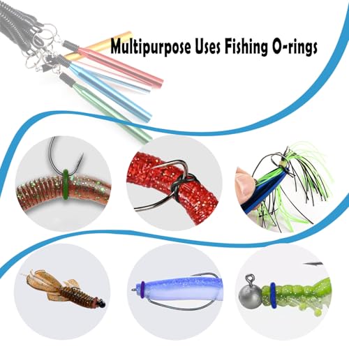 Wacky Rig Tool with 200 Black O-Rings for Fishing Worms
